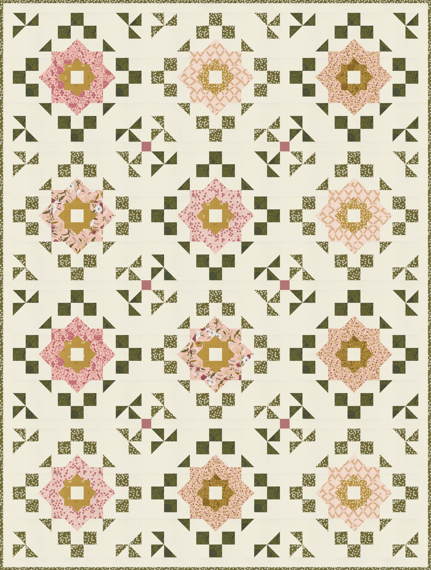 NEW!  Evermore "Cabbage Rose" Quilt + Wall Hanging Pattern (Downloadable PDF)