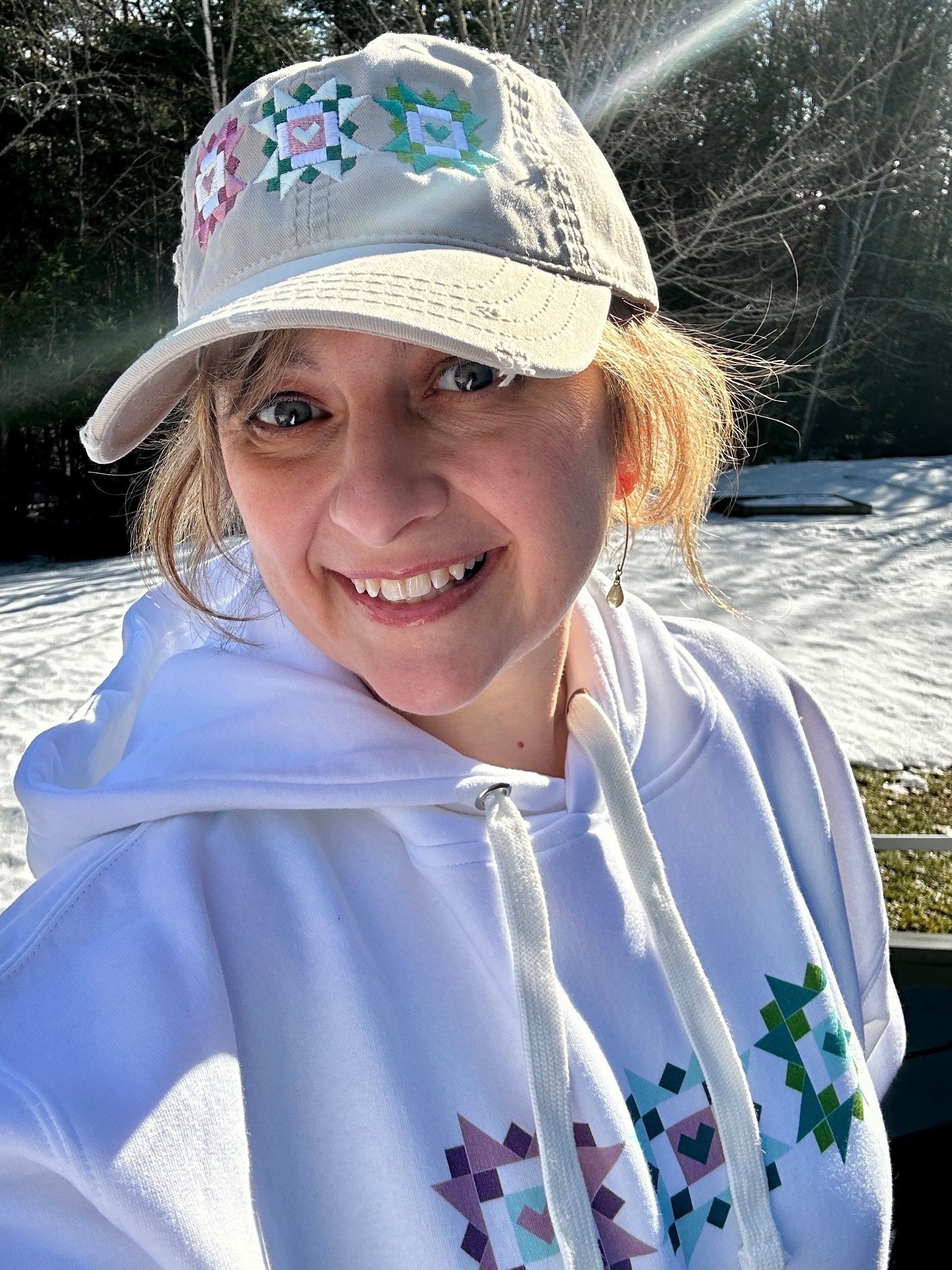 Distressed Cap "Quilt Blocks"