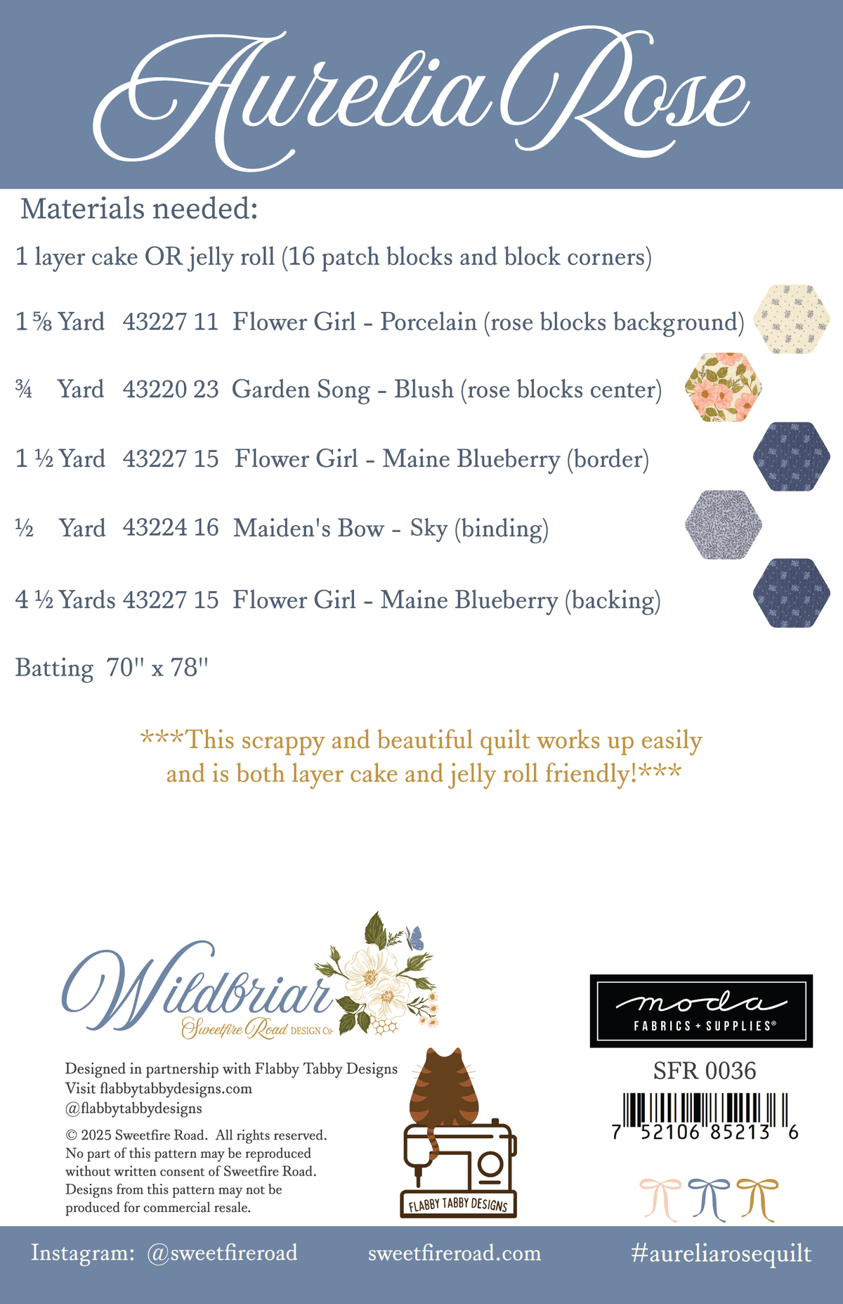 Moda "Aurelia Rose" Quilt Pattern - Downloadable PDF