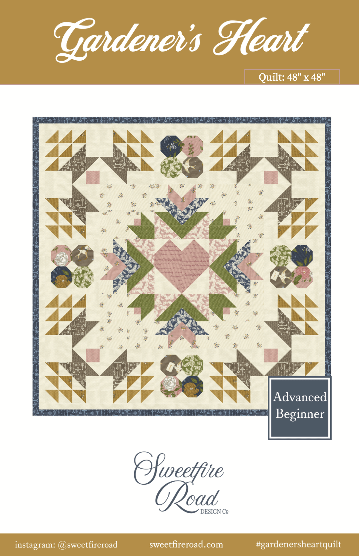 Moda Enchantment "Gardener's Heart" Quilt Pattern (DIGITAL DOWNLOAD)