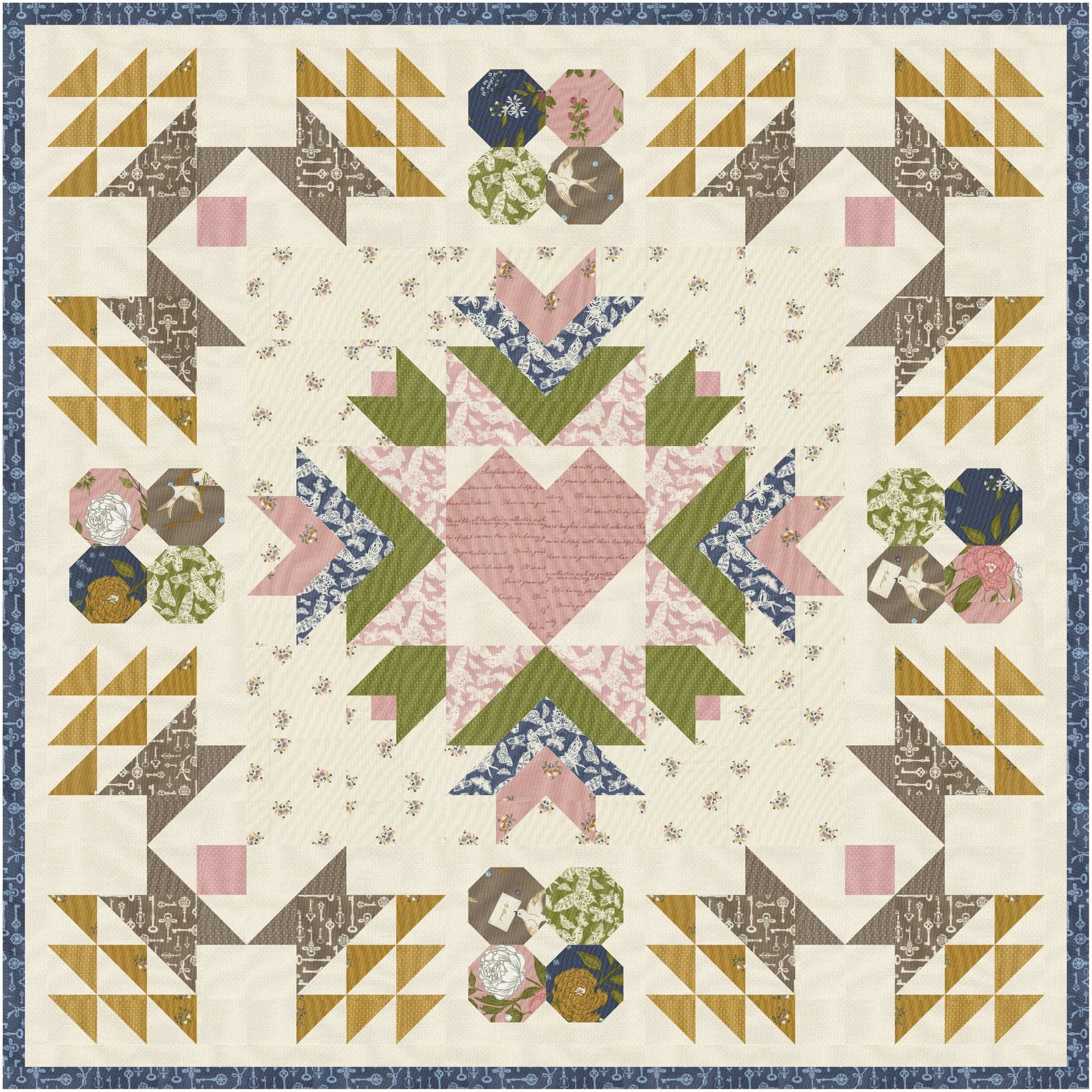 Moda Enchantment "Gardener's Heart" Quilt Pattern (DIGITAL DOWNLOAD)