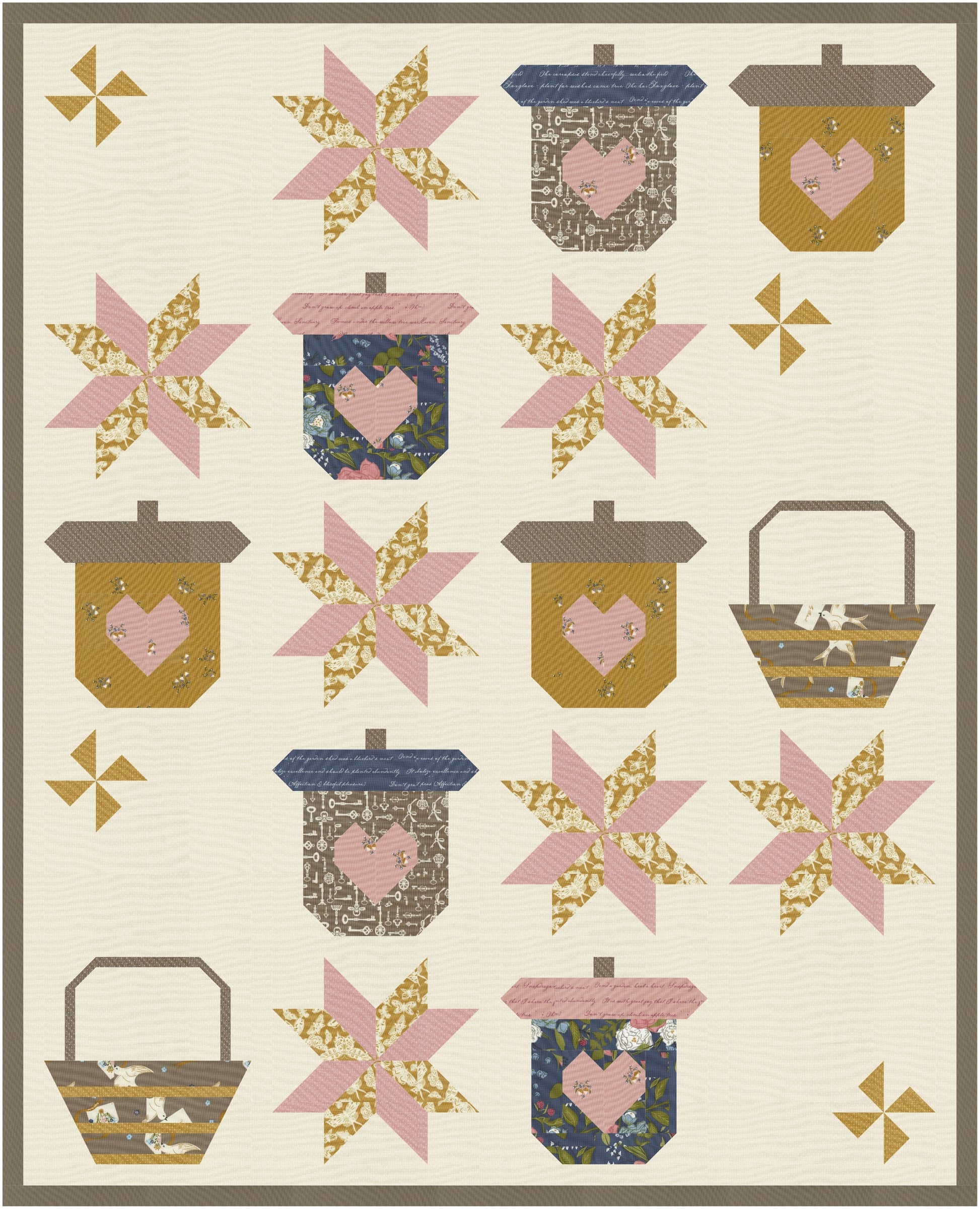 Moda Enchantment "Gathering Acorns" Quilt Pattern (DIGITAL DOWNLOAD)