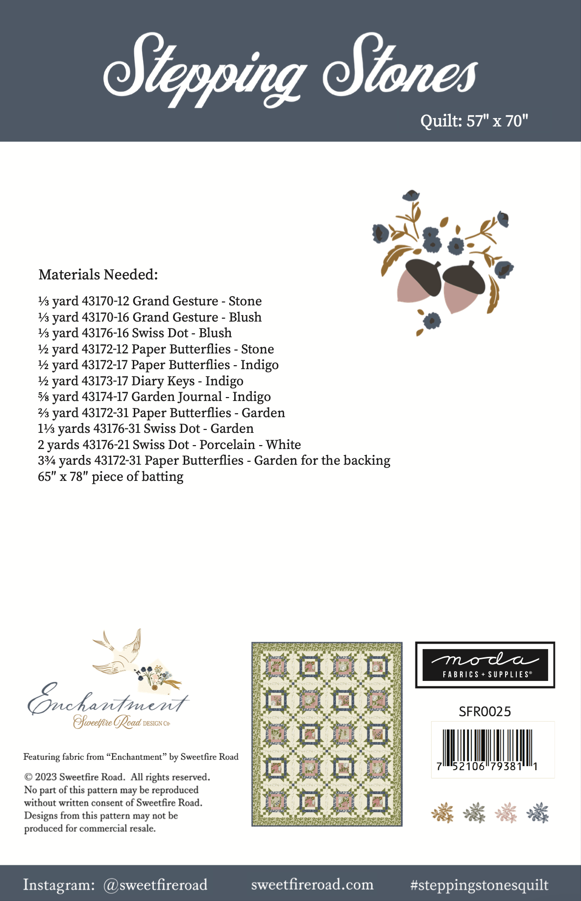 Moda Enchantment "Stepping Stones" Quilt Pattern (DIGITAL DOWNLOAD)