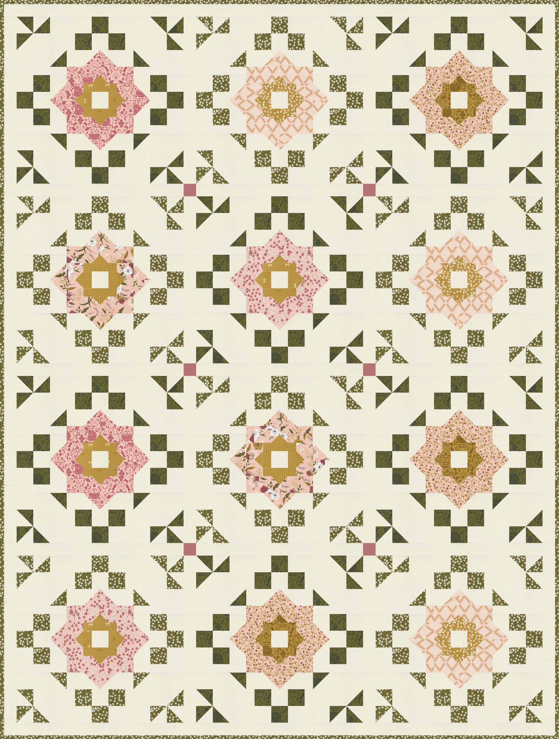 Moda Evermore "Cabbage Rose" Quilt + Wall Hanging Pattern (DIGITAL DOWNLOAD)