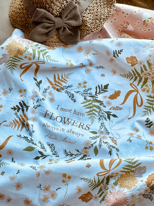 Moda "I Must have Flowers" Tea Towel (In stock - order now!)