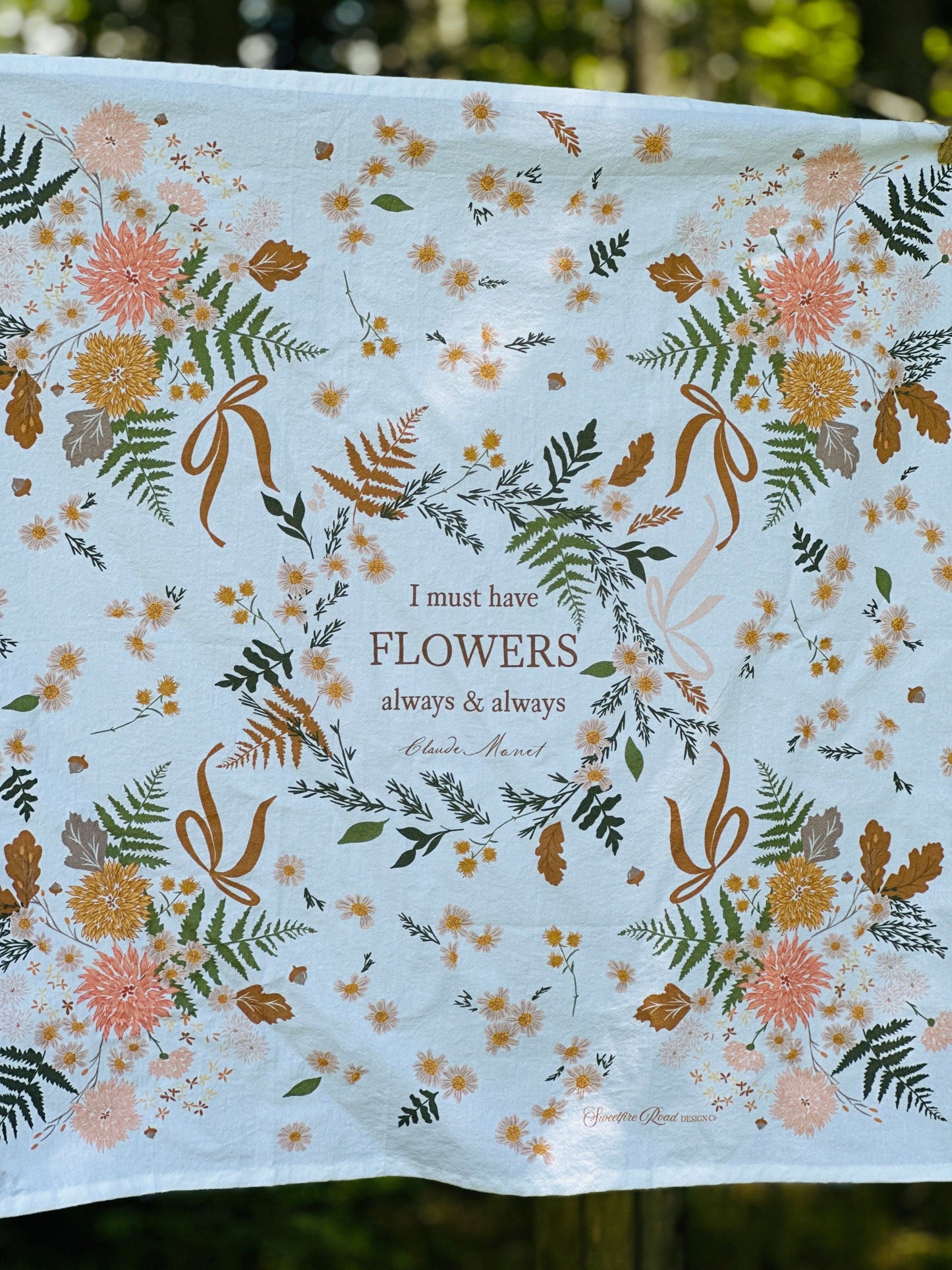 Moda "I Must have Flowers" Tea Towel (In stock - order now!)