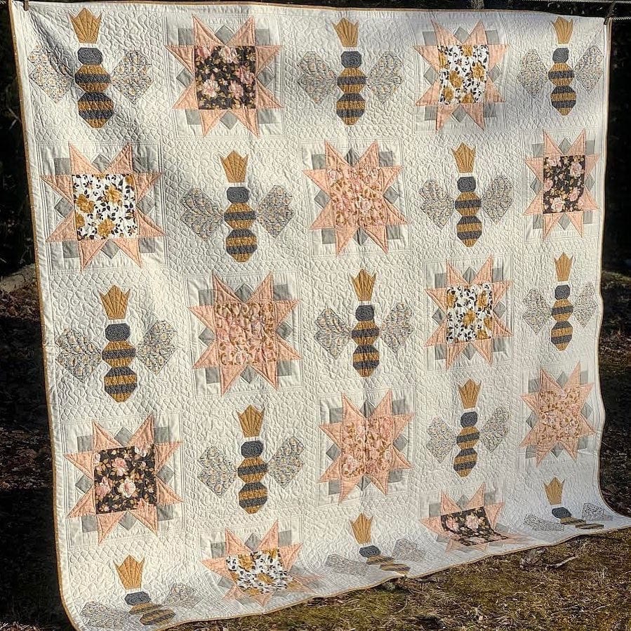 Moda Midnight in the Garden "Queen Bee" Quilt Pattern (DIGITAL DOWNLOAD)