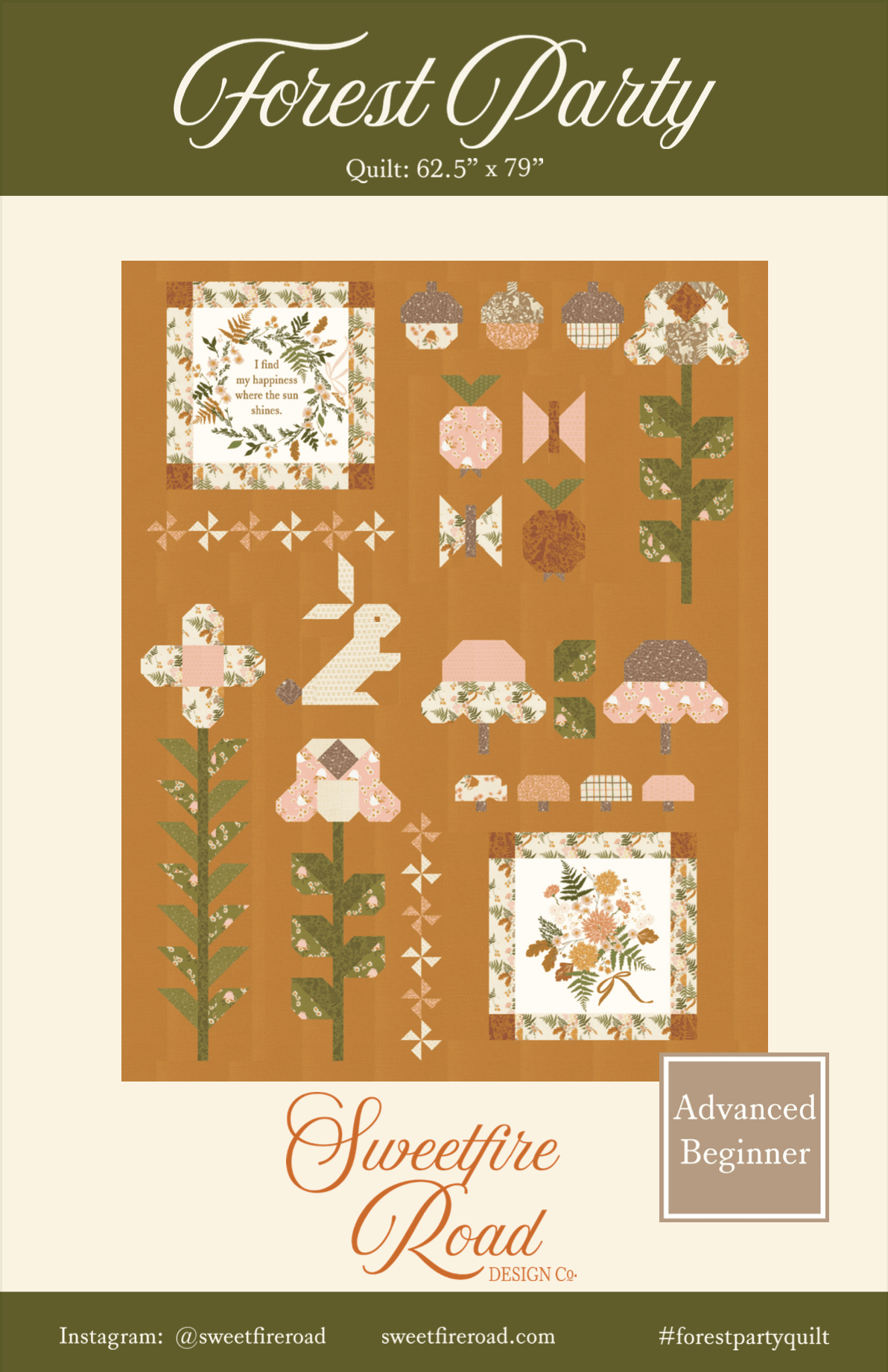 Moda Moda Frivolity - Forest Party Quilt Printed Pattern *PREORDER*