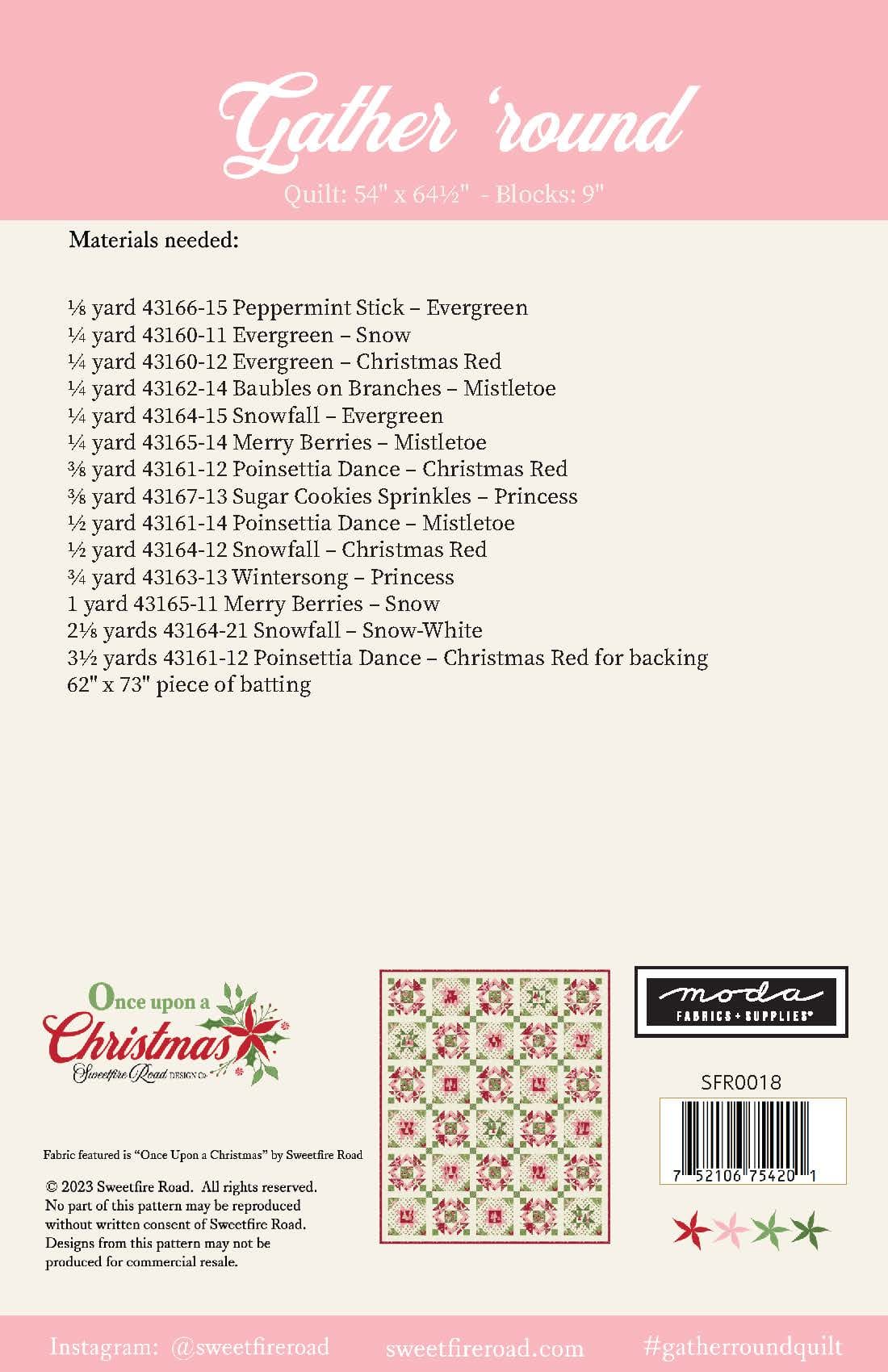 Moda Once Upon a Christmas "Gather 'Round" Quilt Pattern (DIGITAL DOWNLOAD)