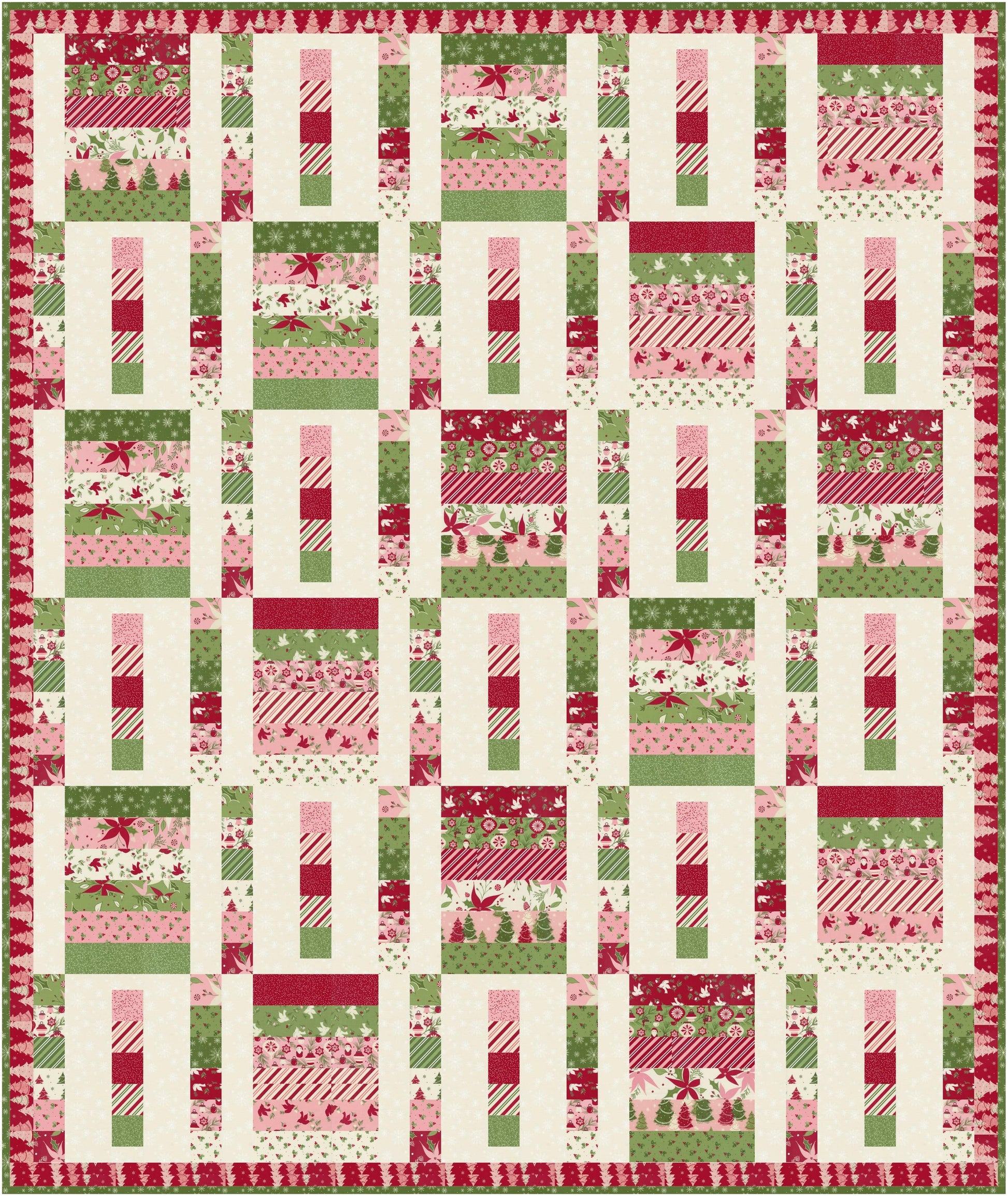Moda Once Upon a Christmas "Wrapping Party" Quilt Pattern + Bench Pillow Pattern (DIGITAL DOWNLOAD)