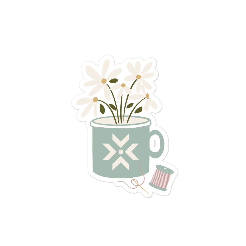 Quilting + Coffee Sticker