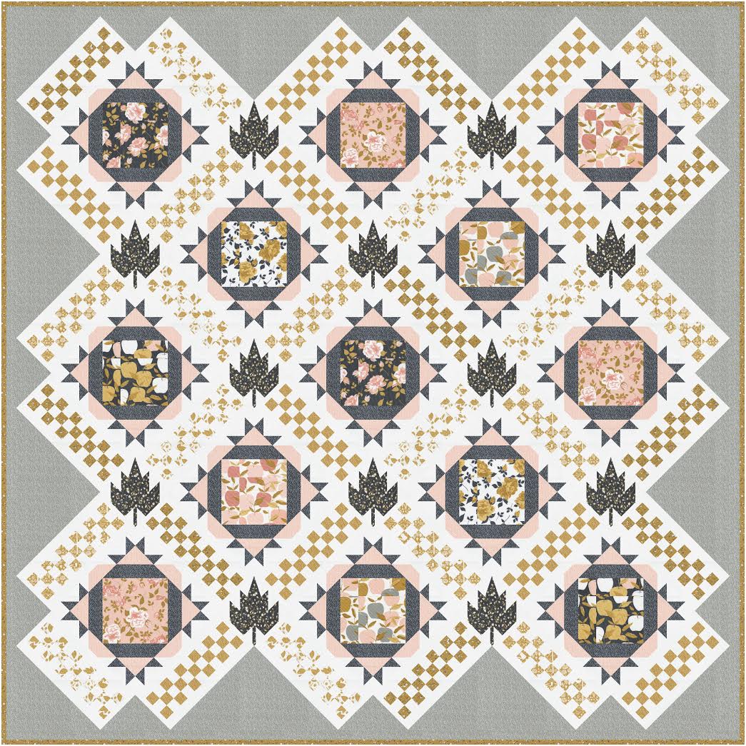 Moda Midnight in the Garden "Midnight Blooms" Quilt Pattern (DIGITAL DOWNLOAD)