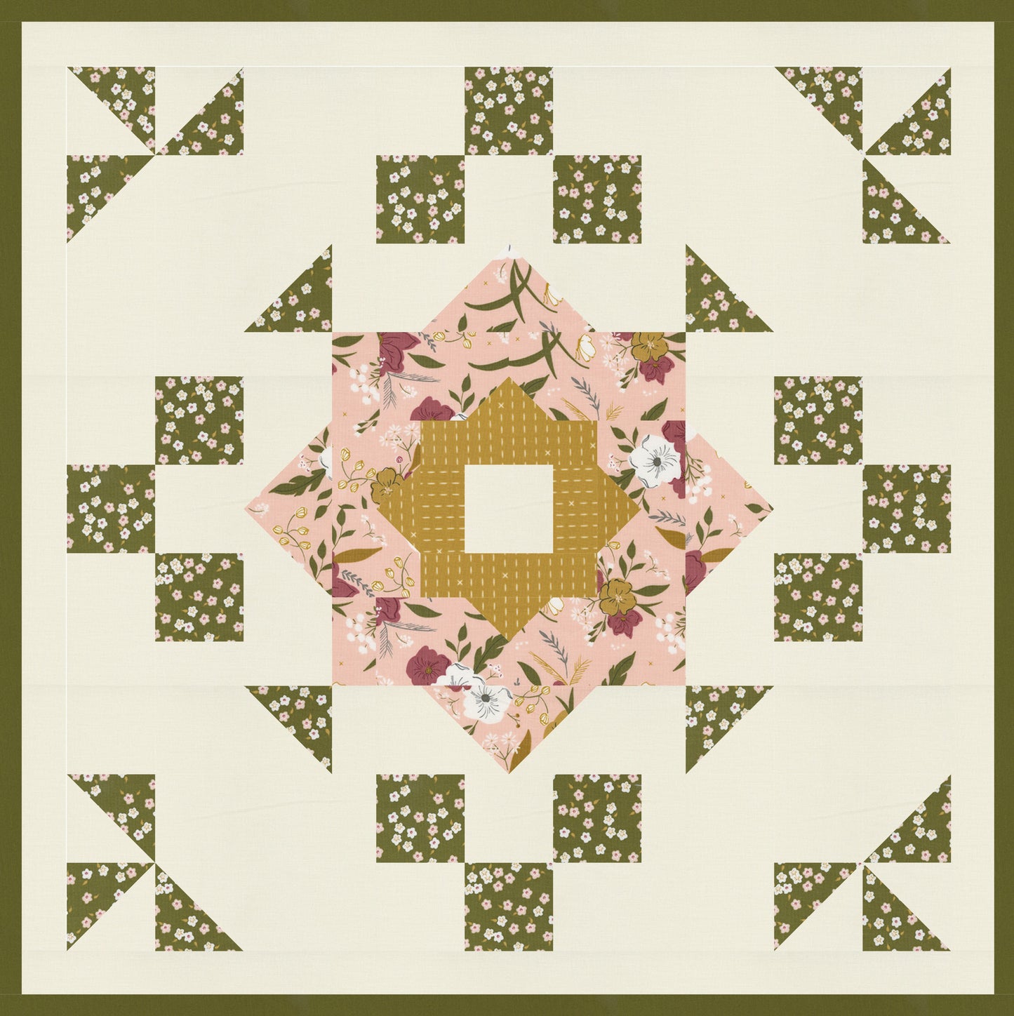NEW!  Evermore "Cabbage Rose" Quilt + Wall Hanging Pattern (Downloadable PDF)