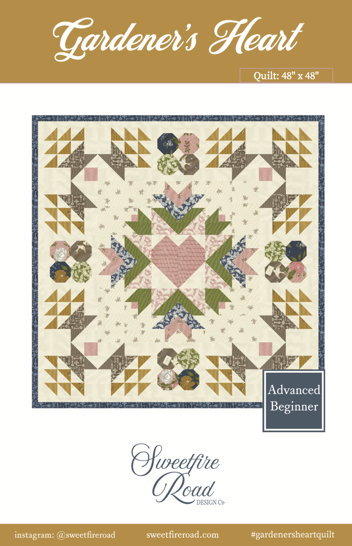 NEW! Enchantment "Gardener's Heart" Quilt Pattern (Downloadable PDF)