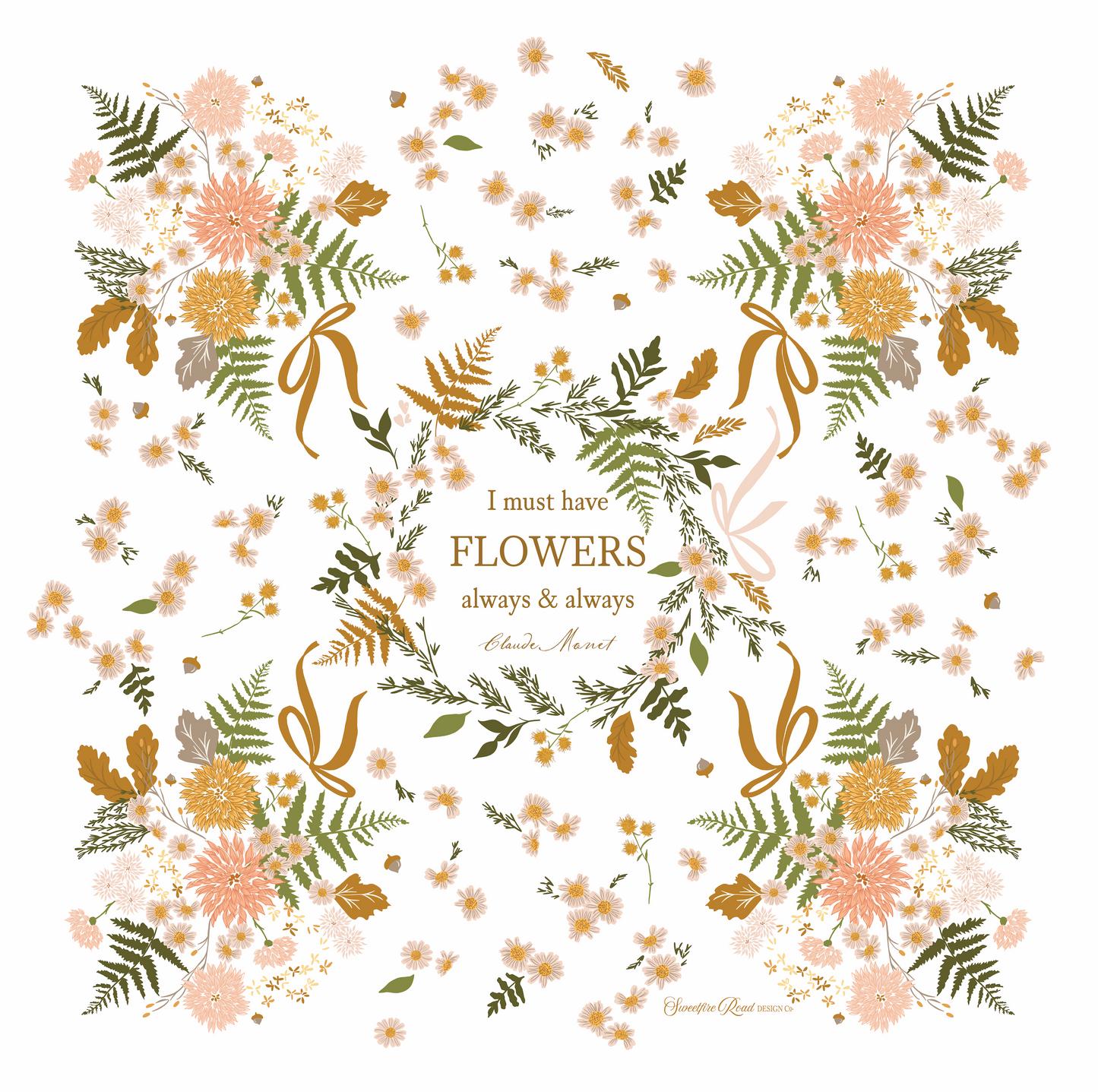 "I Must have Flowers" Tea Towel *PREORDER*