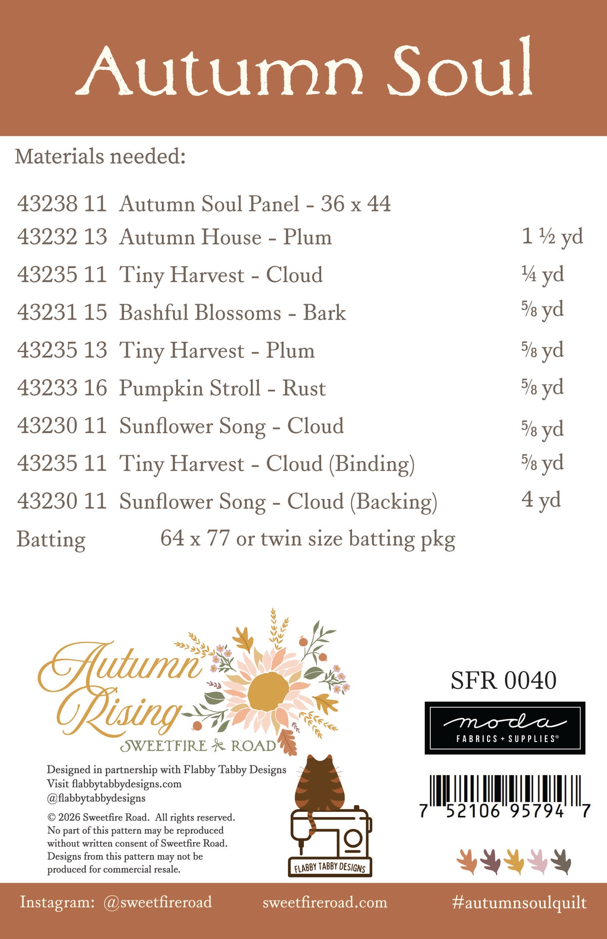 "Autumn Soul" Quilt Pattern - Downloadable PDF - PREORDER/JUNE 2027 SHIP