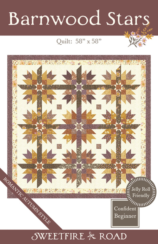 "Barnwood Stars" Quilt Pattern - Downloadable PDF - PREORDER/JUNE 2027 SHIP