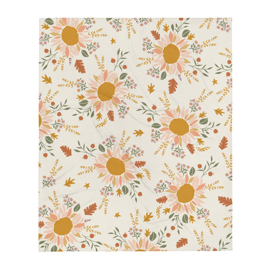 blanket "Sunflower Song" Throw Blanket