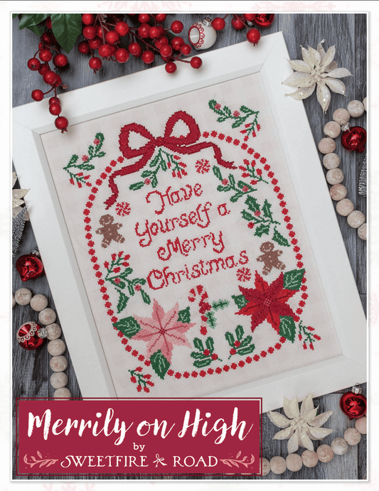 cross stitch "Have Yourself a Merry Christmas" Cross Stitch Pattern - Printed Pattern Sheet