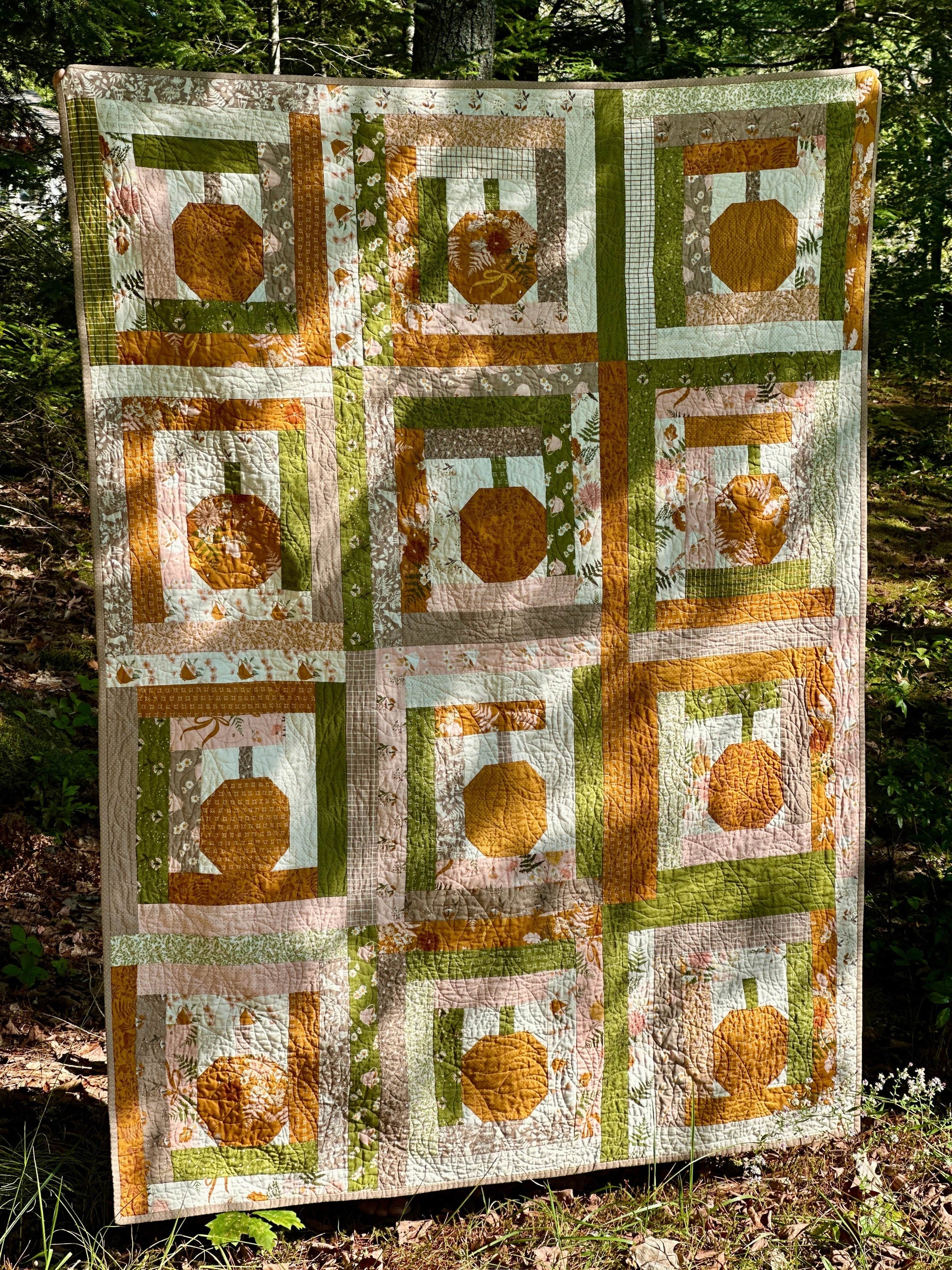 Moda Pumpkin & Spice Jelly Roll Quilt Block