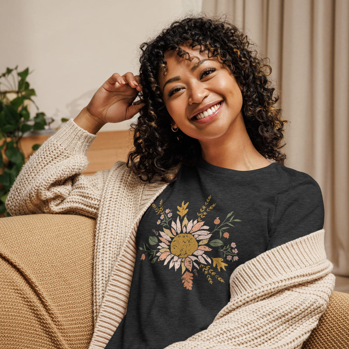 T-SHIRT "Autumn Sunflower" Women's Relaxed T-Shirt