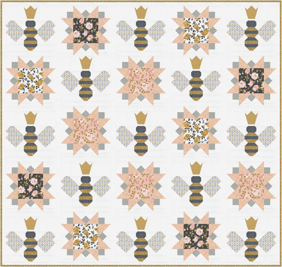 Midnight in the Garden "Queen Bee" Quilt Pattern (Downloadable PDF)