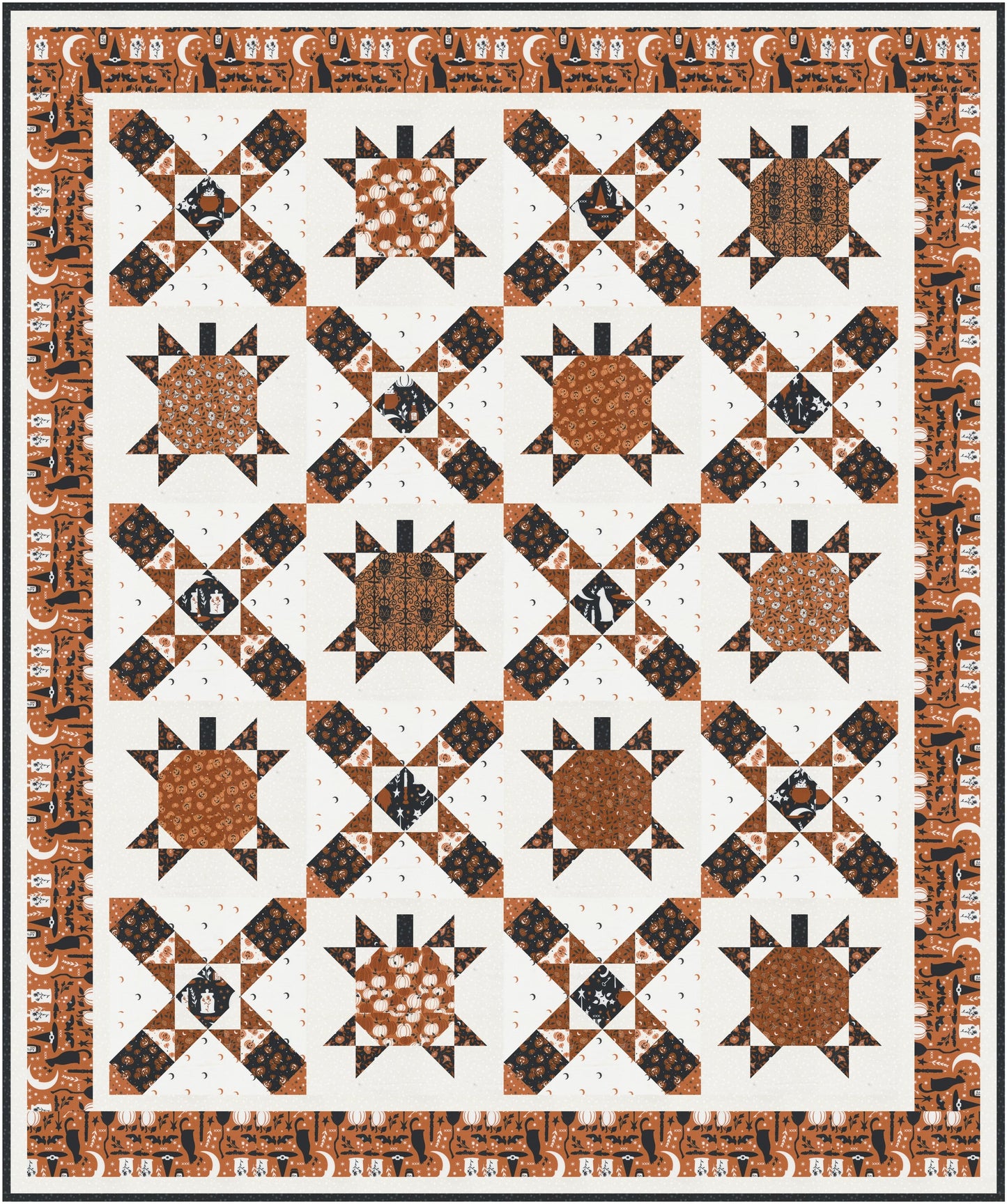 Moda Spellbound "Moonlight & Pumpkins" Quilt (DIGITAL DOWNLOAD)