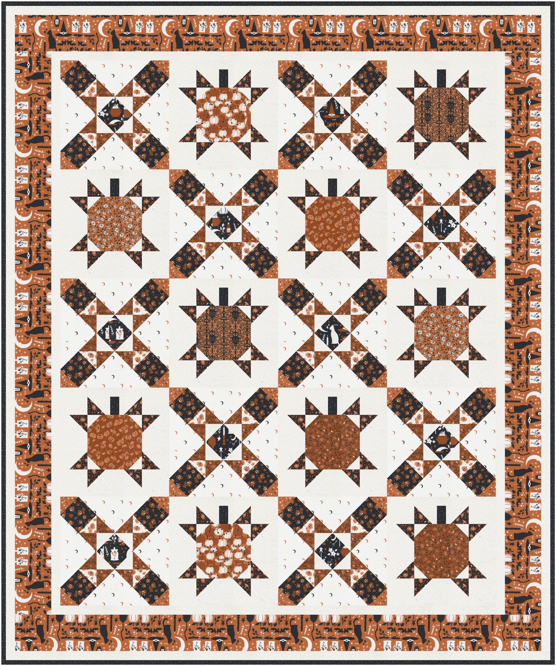 Moda Spellbound "Moonlight & Pumpkins" Quilt (DIGITAL DOWNLOAD)